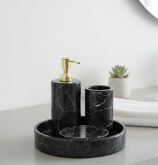 Marble Bathroom Set - Black