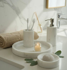 Marble Bathroom Set - White