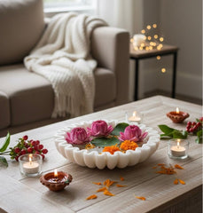 Marble Urli Bowl - Fluted