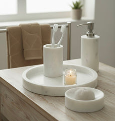 Marble Bathroom Set - White