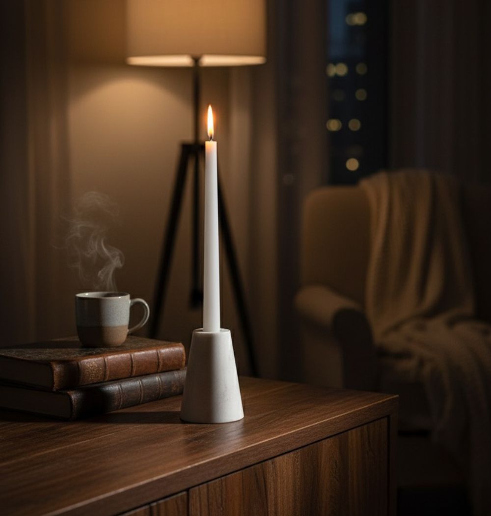 Marble Candle Holder - Cone