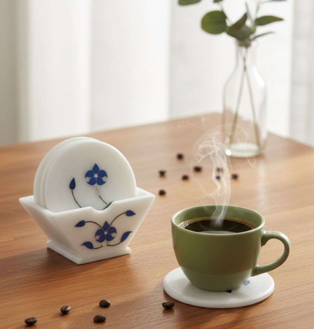 Soapstone Inlay Coaster Set of 6