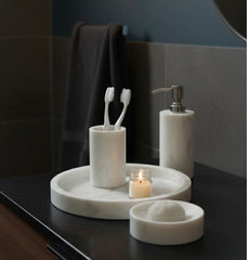 Marble Bathroom Set - White