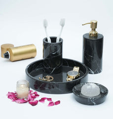 Marble Bathroom Set - Black