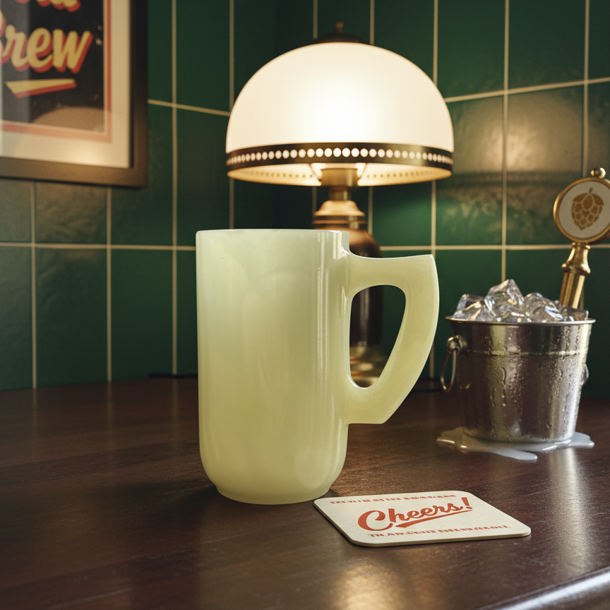 Luxury natural onyx beer mug on modern bar counter