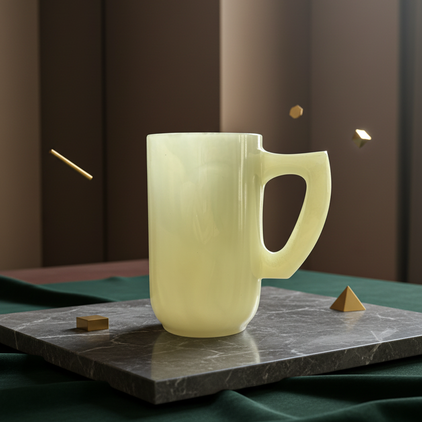 Luxury handcrafted onyx beer mug on elegant display table