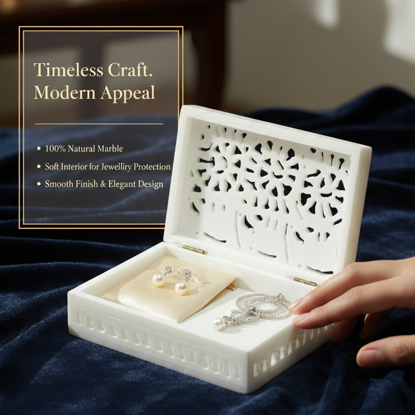 Luxury Soapstone Jewellery Box with Timeless Craft and Modern Appeal