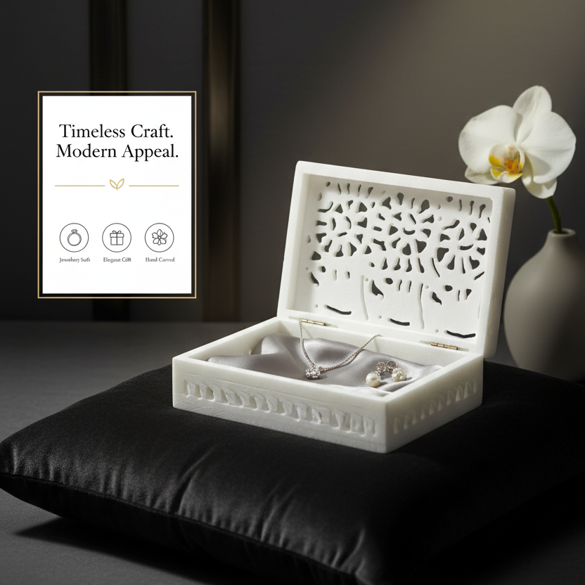 Premium Soapstone Jewellery Box with Modern Luxury Display