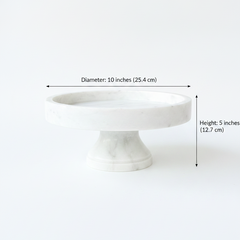Premium White Marble Cake Stand Dimensions - 10 x 5 Inches