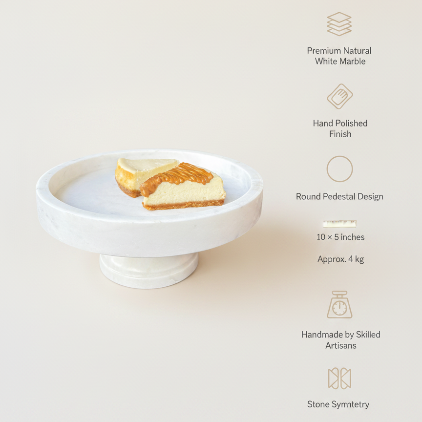 Luxury White Marble Cake Stand Product Specifications and Features